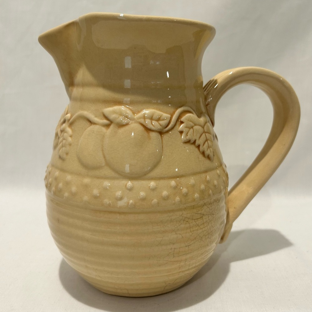 Earthenware Ceramic Pitcher Farmhouse Vibes 7” tall